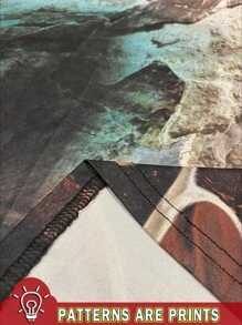 SHEIN SXY 1 件女式大码休闲简约全印花图案连衣裙，适合夏季