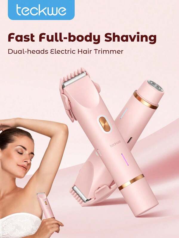 Multifunctional Shaver Rechargeable Electric Hair Removal Trimmer For Men And Women - Dual Head Shaver With USB Charging, Safe And Painless Wet And Dry Use 400mah