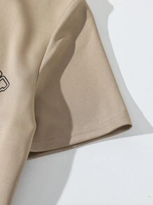 SHEIN 8 件套青少年男孩休闲宽松字母图案圆领 T 恤和短裤套装，适合通勤、上学、日常使用、体育活动、春夏 - 彩色 - 查看 8