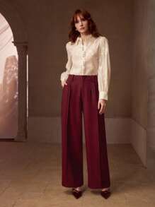 MOTF PREMIUM PANTALONES DE TRAJE CON PLIEGUES PLEGADOS - Burdeos - Ver 5