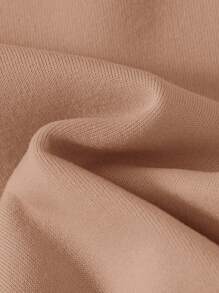 SHEIN 女婴休闲简约针织柔软套头衫宽松长袖运动衫和裤子套装，适合秋冬季