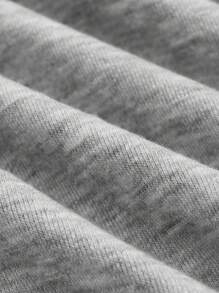 Attitoon 女士休闲斑点狗印花超大圆领长袖连帽衫 - 淺灰色 - 查看 5