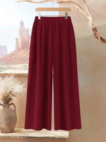 Rusticease Plus Size Women 2pcs Set Geometric Print Round Neck Long Sleeve Asymmetric Hem Top And Pants, Casual, Winter Set,Suitable For Early Autumn,Going Out Outfits,Western Outfits ,Women Vacation Outfits