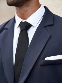 Manfinity Mode 2 pezzi Completo casual uomo, giacca blazer a manica lunga e pantaloni, taglie grandi - Blu reale - Visualizzare 2