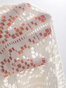 DAZY Women's Delicate Lace Front Cardigan Elegant Casual Short Blouse, Summer - White - View 5