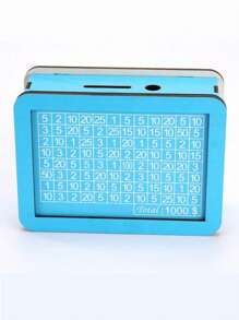 1个美元欧元标志存钱罐DIY粉色和蓝色木制存钱罐，带可擦拭保护膜，可重复使用和书写。适用于硬币和纸币、储蓄计划、男孩和女孩的礼物、返校万圣节装饰、学校用品 - 彩色 - 查看 11