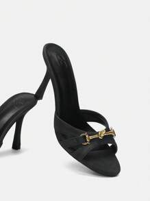 CUCCOO BIZCHIC Ladies' High Heeled Sandals For Summer Graduation Heels Prom Heels Vacation Shoes Summer Elegant Basics Business Casual Business Chic Spring Shoes Spring Break Easter For Christmas - Black - View 8