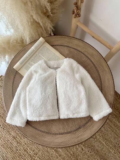 SHEIN Baby Girls Toddler/Newborn (0-3Y) Casual Lightweight Hooded Jacket For Spring/Summer Daily Wear Fall Winter