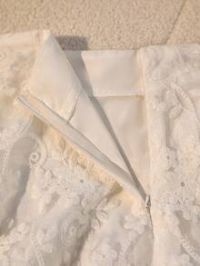 Seusyu تنورة نسائية بتصميم الدانتيل الفرنسي