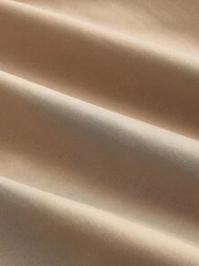 SHEIN MOD 女式格子拼布蝴蝶结装饰长袖休闲风衣秋冬款 - 卡其色 - 查看 5
