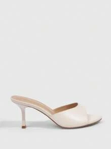 CUCCOO BIZCHIC Women Solid Color Open Toe High Heel Sandals, Graduation Heel, Prom Heels For Summer Elegant Basics Business Casual Business Chic Spring Shoes Spring Break Easter For Christmas Spring Shoes Summer Shoes - Apricot - View 4