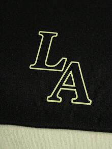 SHEIN Áo nỉ cổ đứng in họa tiết khối màu dành cho nam thiếu niên, phong cách thường ngày, thoải mái, đa năng, chất liệu mềm mại, phù hợp cho mặc hàng ngày, đi học, du lịch, thể thao ngoài trời. Áo nỉ Los Angeles, áo nỉ kéo khóa cổ ¼, áo nỉ mùa thu và mùa đông. - Nhiều màu - Xem 4