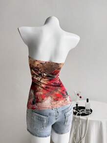 SHEIN Unity 女士休闲复古印花抹胸 - 彩色 - 查看 2