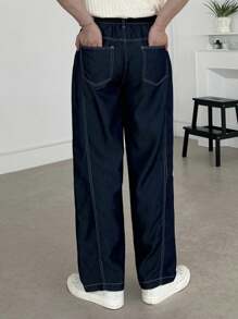 DAZY Men's Soft Denim Navy Blue Jeans, Suitable For Spring And Autumn - Blue - View 2