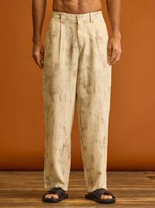 Musero 修身直筒裤全身图案褶皱裤套装春夏假期 - 黑色 - 查看 2