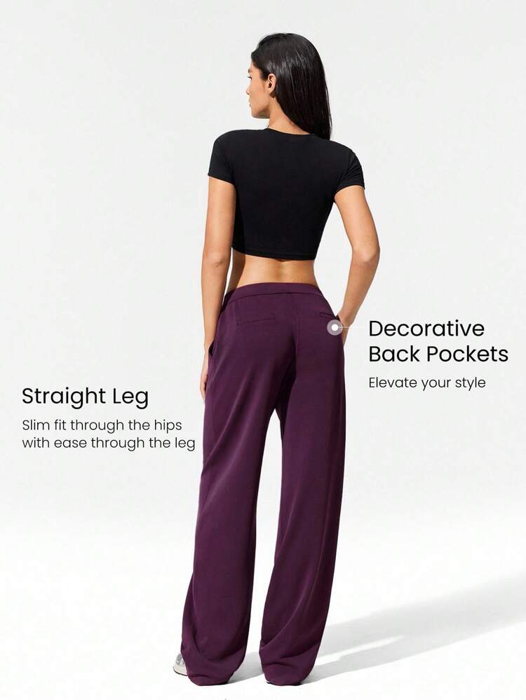 SoftCalm Modal Weekend Wanderer Built-In Adjustable Drawstring Waist Straight Leg Pants With Side Pockets Daily Casual Wear Spring Summer
