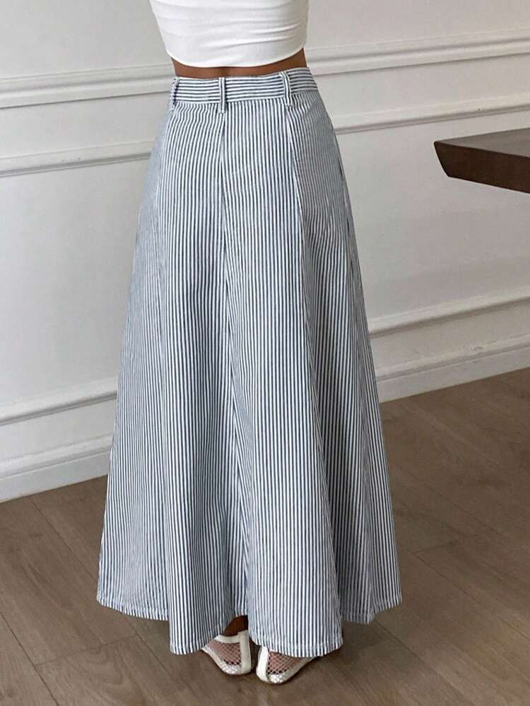Women's Striped Casual Versatile Date & Outing Denim Mini Skirt