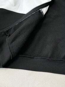 男童休闲学院风拼布撞色连帽夹克，适合日常上学、旅行、运动穿着 - 彩色 - 查看 6