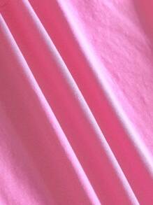 SpongeBob SquarePants | SHEIN Young Girl Cute Cartoon Print Short Sleeve T-Shirt, Summer Casual - Pink - View 3