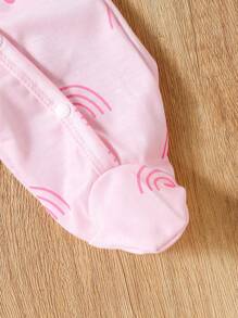 SHEIN 3件套新生儿可爱柔软全印花按扣连体衣秋冬装