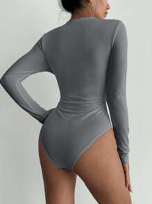 EURMUSE Body De Color Liso - Marrón - Ver 2