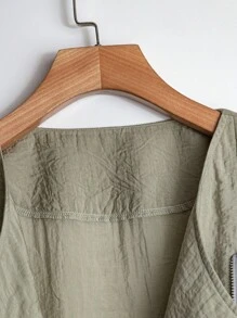 SHEIN LUNE Plus Size Solid Color Jacket, Suitable For Commuting In Summer And Autumn Winter Fall - Army Green - View 3
