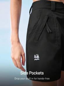 In My Nature 女士户外徒步和露营短裤，适合户外活动和城市通勤 - 黑色 - 查看 5