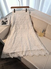 Seusyu تنورة نسائية بتصميم الدانتيل الفرنسي