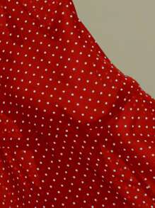 Aveloria Modichic 简约黑白波点雪纺透明领长袖衬衫，百搭春夏女士 - 紅色 - 查看 7