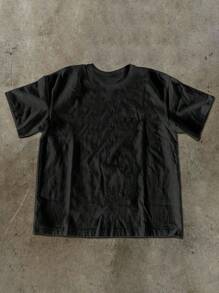 Manfinity Dauomo تي شيرت رجالي كاجوال بطبعة حرفية بياقة مستديرة بأكمام قصيرة، صيف