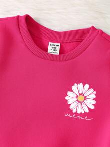 Baby Girl Knitted Soft Pullover Casual Thick Sweatshirt Set, Suitable For Autumn/Winter Fall - Hot Pink - View 9