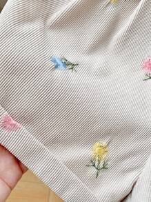 Pantaloncini casual intrecciati a blocchi di colore per ragazze giovani