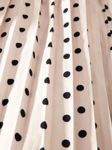 Girls Solid Tank Top & Polka Dot Print Wide Leg Trousers - Multicolor - View 7