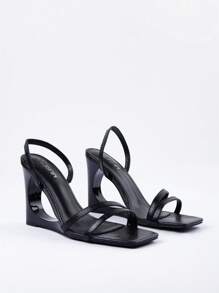 MUSERA Tacones cuadrados con efecto de PU