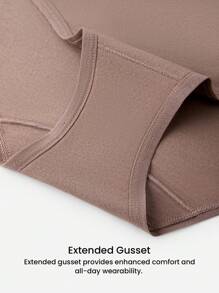 LUVLETTE 加大 2 条装透气棉质高腰三角裤 收腰收腹 女士内衣内裤套装 黑色基本款内裤 - 彩色 - 查看 8