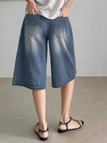 DAZY Women's Loose Straight-Leg Capri Jeans,Back To School Clothes - Medium Wash - View 4