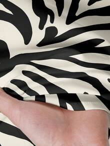 EMERY ROSE Women Zebra Pattern Fitted 2 Pieces Set, Versatile For Spring & Summer - Multicolor - View 6