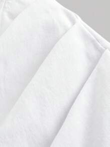 SHEIN MOD Women's Solid Color Bust Pleated Asymmetric Hem Spaghetti Strap Denim Dress White Corset Dress White Bustier Dress White Midi Dress White Curve Dress White Rehearsal Dinner Dress - White - View 3