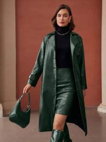 MOTF PREMIUM Falda bicolor - Verde Oscuro - Ver 5