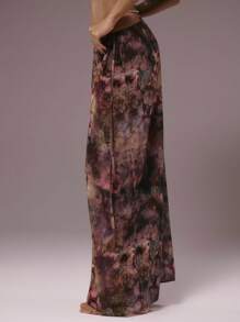 Musera Resort Printed Low Waist Bead Detail Maxi Beach Coverup Skirt Coord Bottoms Only Summer Ibiza Fits Holiday Vacation Sexy Beach Romantic Elegant Boho Swim Amethyst Resort - Multicolor - View 3