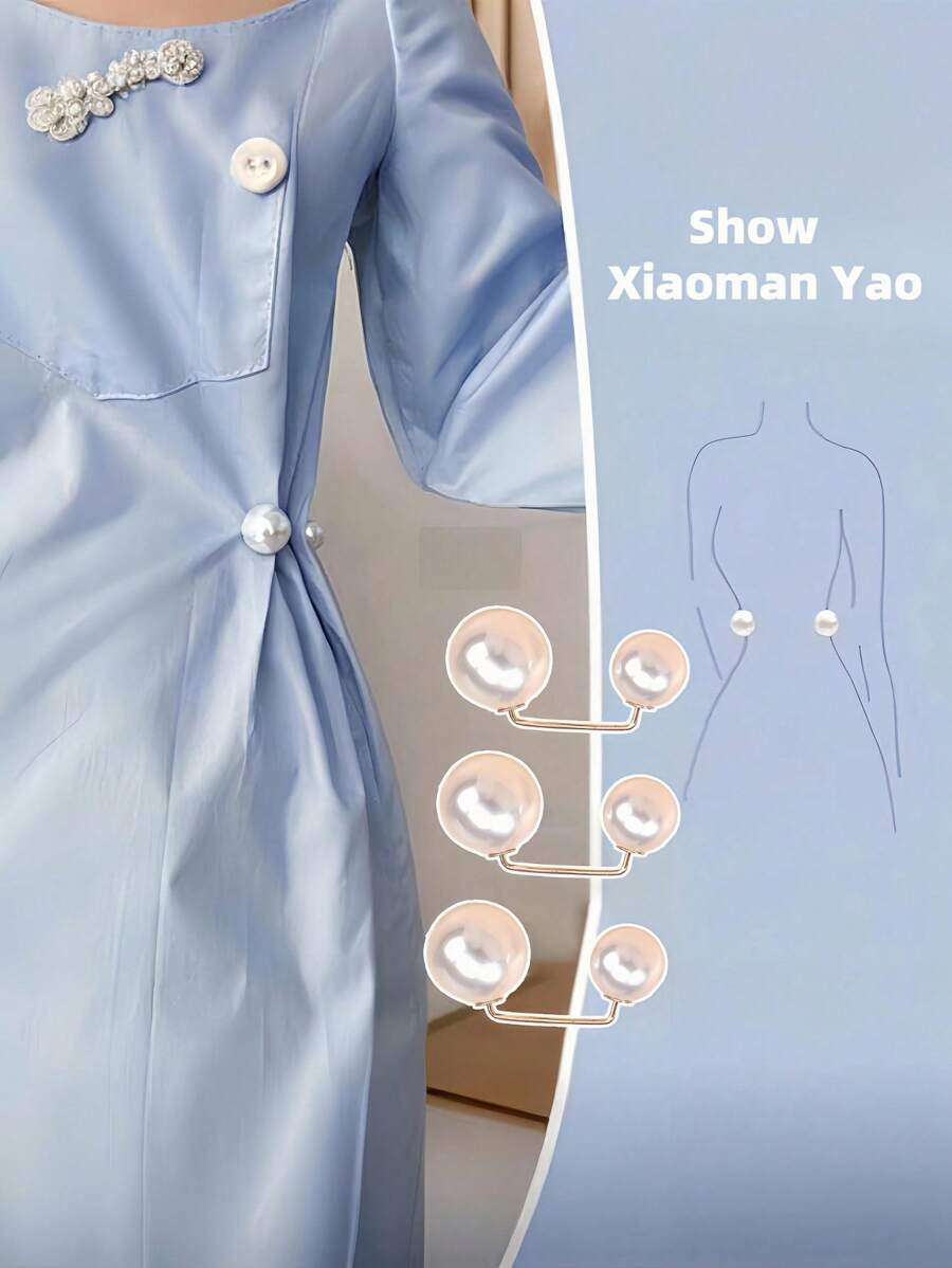 3 件仿珍珠胸针，仿珍珠胸针，女士仿珍珠防曝光领口别针，婚礼装饰别针，毛衣披肩夹，适用于服装开衫连衣裙毛衣帽 DIY 用品服饰装饰，防滑别针，领夹，围巾配饰，时尚，DIY 用品 - 白色 - 查看 1