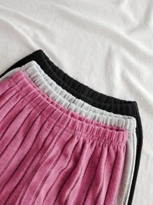 SHEIN 男童三件套字母贴花T恤和短裤 - 彩色 - 查看 7