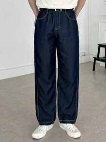 DAZY Men's Soft Denim Navy Blue Jeans, Suitable For Spring And Autumn - Blue - View 4