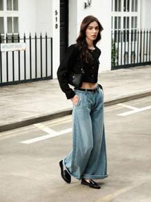 CUCCOO BIZCHIC Women's Elegant Glossy Flat Slip-On Shoes Spring Shoes Spring Break Easter For Christmas Valentine's Day - Black - View 2