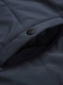 Manfinity Homme 男士长袖休闲多功能抓绒连帽户外防风冬装外套，保暖，藏蓝色，秋季 - 深灰色 - 查看 7