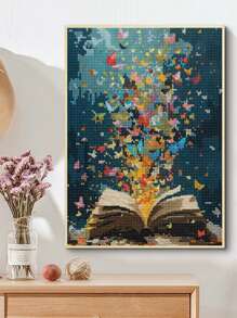 SHEIN 5D DIY Mosaic Diamond Painting Beautiful Scenery From Books Diamond Art Kit Mosaic Home Landscape Wall Decoration, Gift For Friends For Christmas, Halloween, Thanksgiving, Halloween Decor, Back To School,