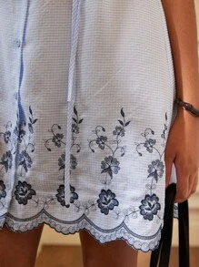 Écloséra 优雅复古风格女式刺绣衬衫裙，复古风女式夏季连衣裙 - 彩色 - 查看 4