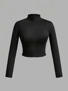 Slaydiva 3 件套简约休闲女式秋冬弹力半拉链 T 恤，V 领，紧身长袖，白色 + 黑色 + 灰色