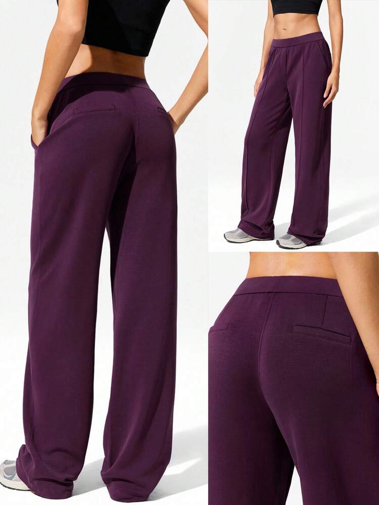 SoftCalm Modal Weekend Wanderer Built-In Adjustable Drawstring Waist Straight Leg Pants With Side Pockets Daily Casual Wear Spring Summer