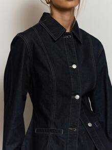 MUSERA 修身长袖翻领牛仔外套，夏季度假休闲可爱优雅酷女孩办公室上衣，适合女性秋季、冬季、日常穿着，圣诞节时尚百搭。